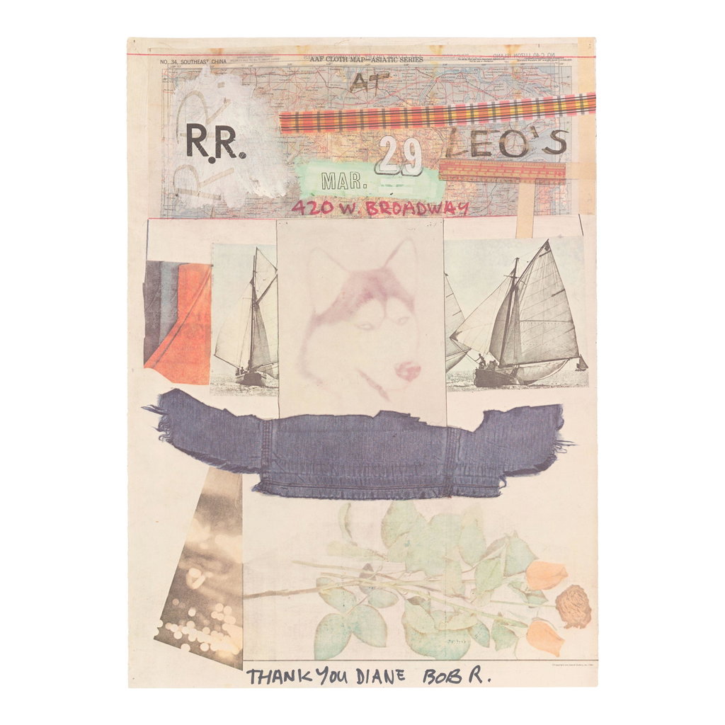 At Leo's (Exhibition Poster) by Robert Rauschenberg sold for $10,200 (5020% above estimate). Image courtesy of Bonhams