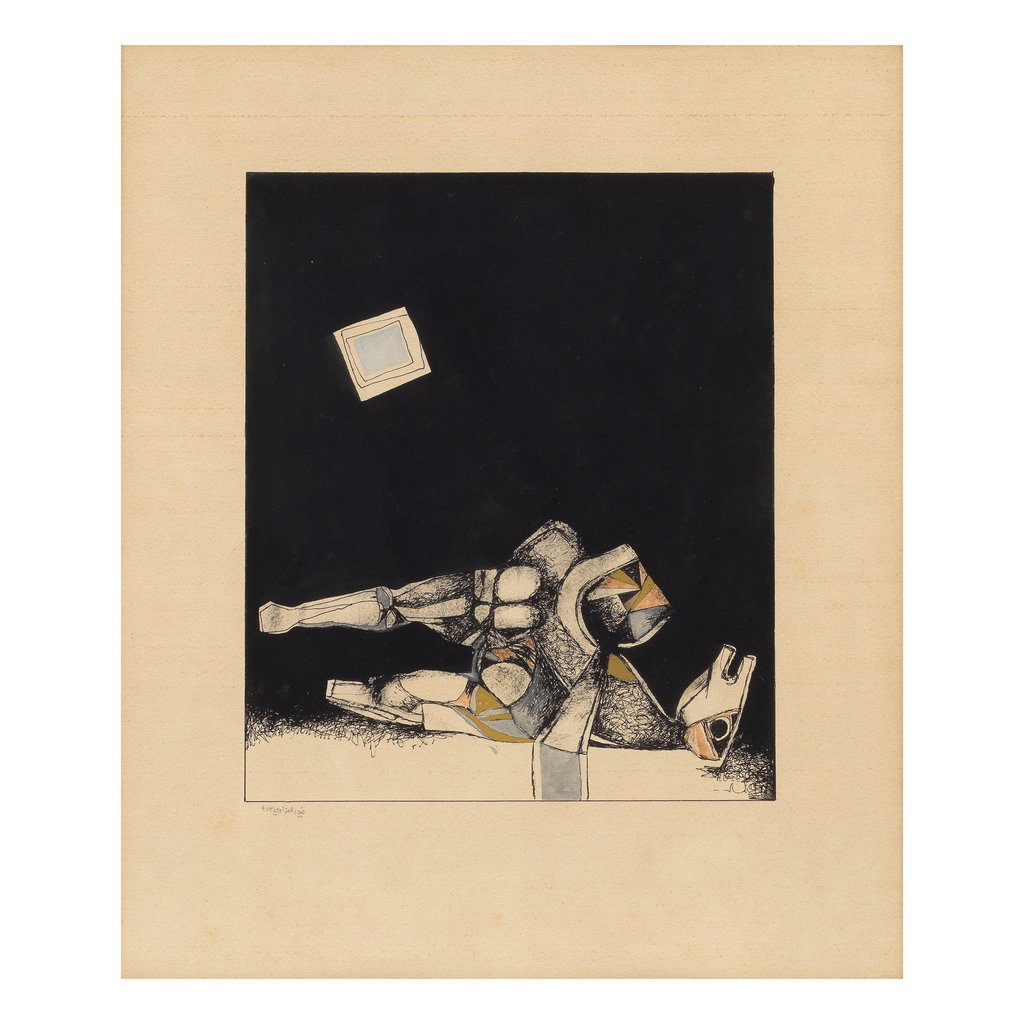 Drawings Consecrated to Love by Dia Azzawi sold for $16,400. Image courtesy of Bonhams