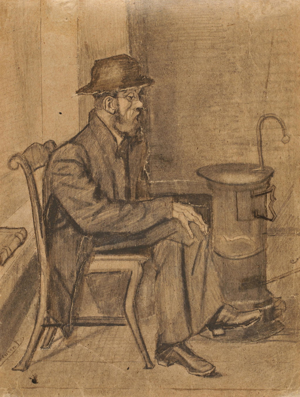Vieux se chauffant by Vincent van Gogh sold for $1.18m. Image courtesy of Sotheby's