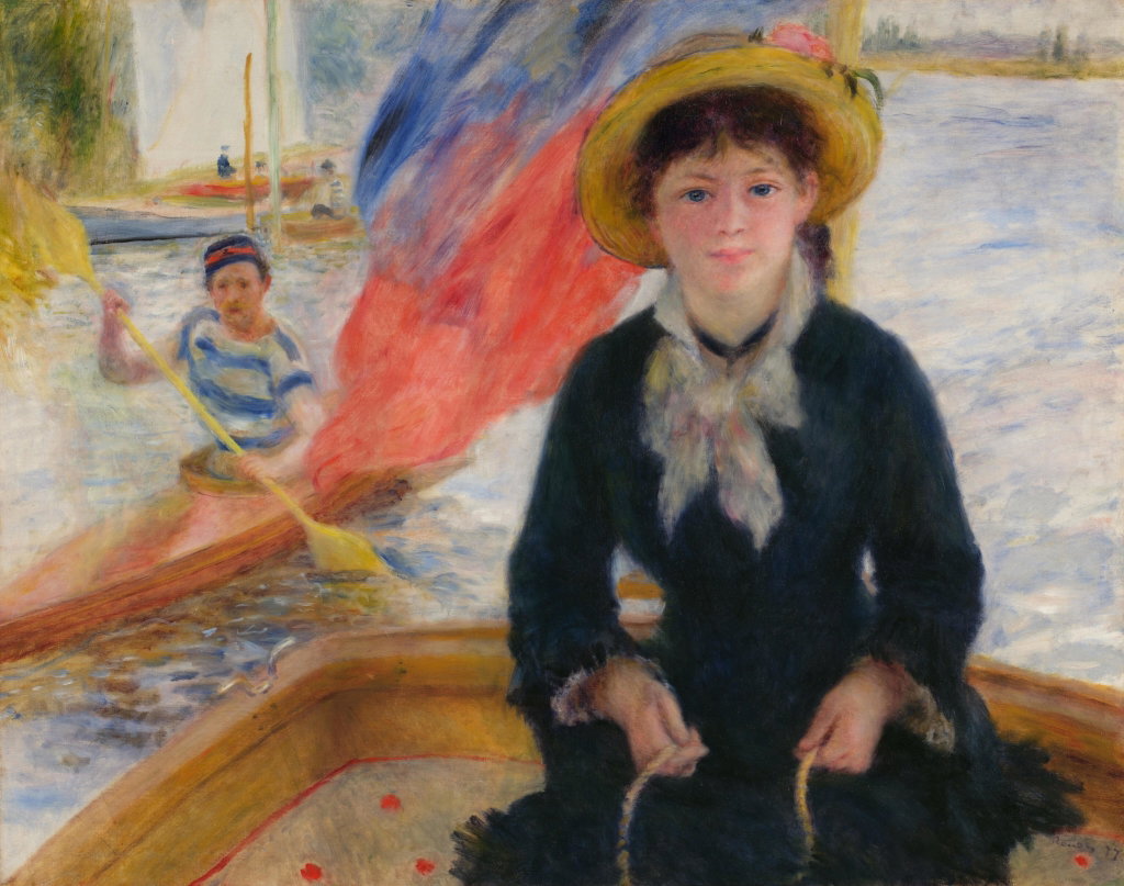 En Canot (Jeune fille à la barque) by Pierre-Auguste Renoir estimated at $25m (low) to $35m (high). Image courtesy of Sotheby's