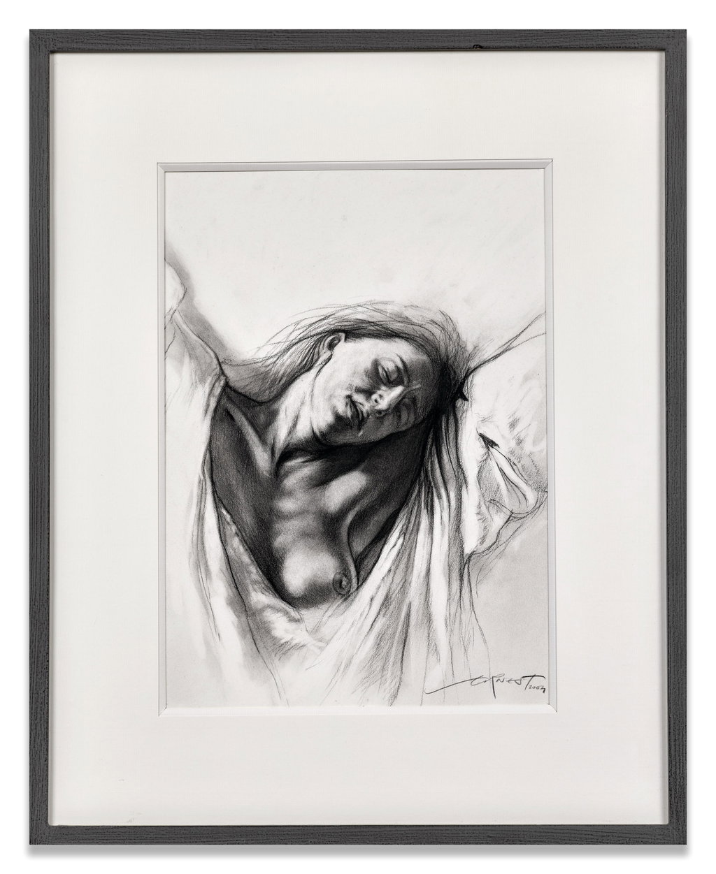 Untitled (Ecstasies series - Hildegard of Bingen) by Ernest Pignon-Ernest sold for $13,700 (481% above estimate). Image courtesy of Artcurial