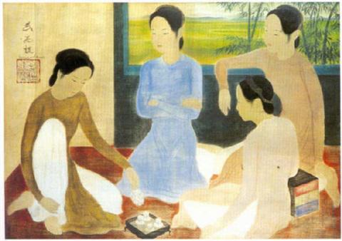 Jeunes femmes prenant le the (Undated). Sold for $27,500 in 2000. Image courtesy of Rieunier & Bailly-Pommery