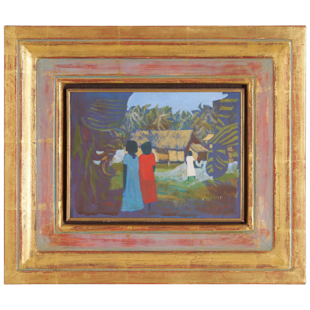 Islanders by Ray Austin Crooke sold for $11,500 (710% above estimate). Image courtesy of Bonhams