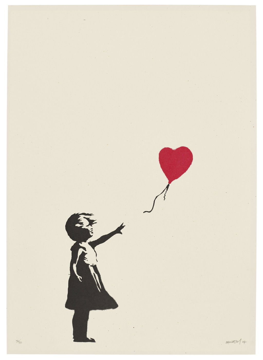Girl with Balloon by Banksy sold for $244,300.
Image courtesy of Christie's Online