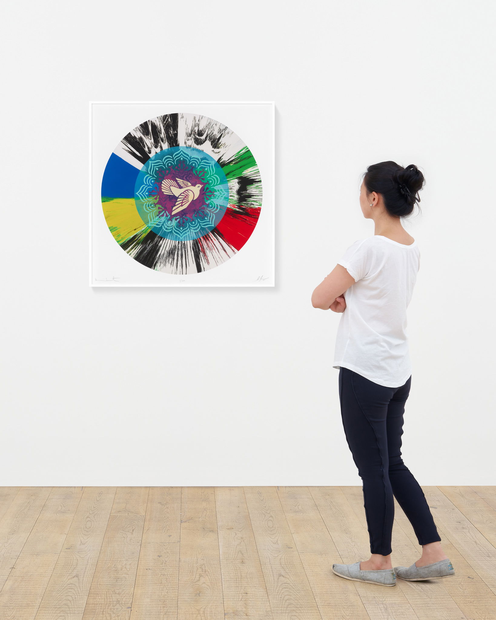 Beautiful Optimistic Peace and Love Dove Spin Painting scale image