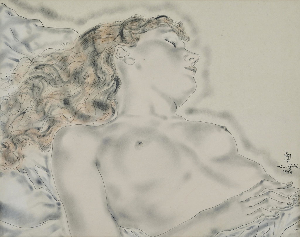 Madeleine endormie by Tsuguharu Foujita sold for $554,800. Image courtesy of Sotheby's