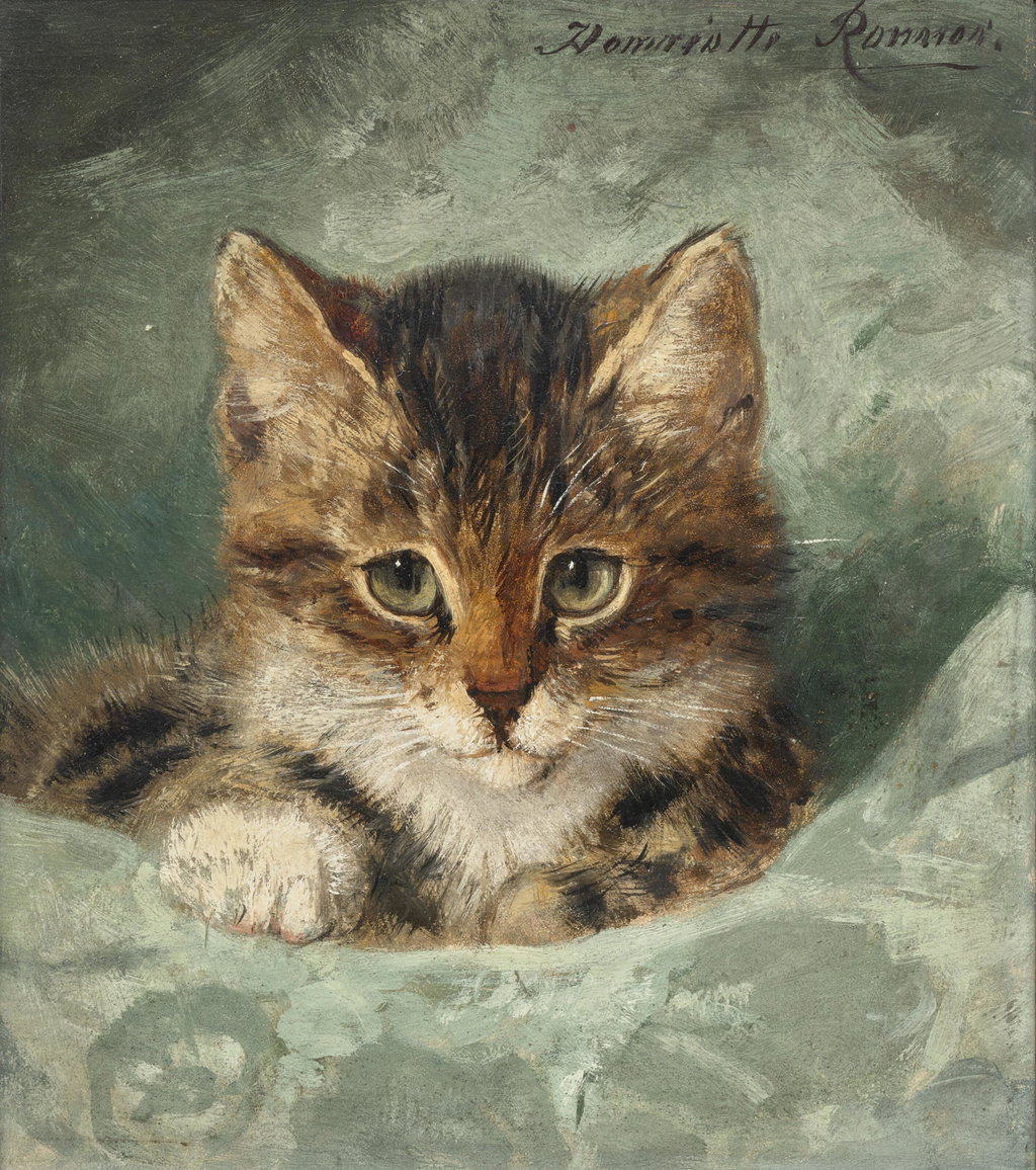 A Kitten by Henriette Ronner-knip sold for $73,300. Image courtesy of Christie's
