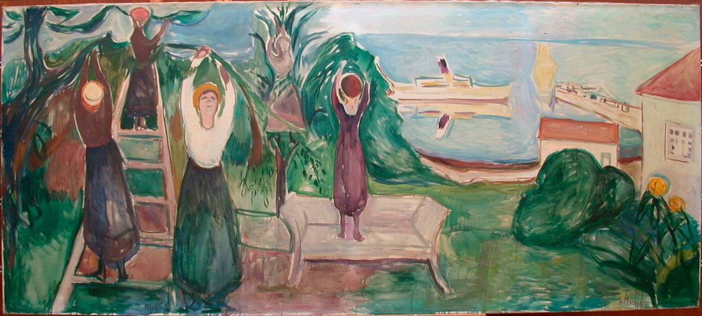 Munch, Girls Harvesting Fruit (Freia Frieze). Credit Kraft Foods, Freia. Copyright Munchmuseet