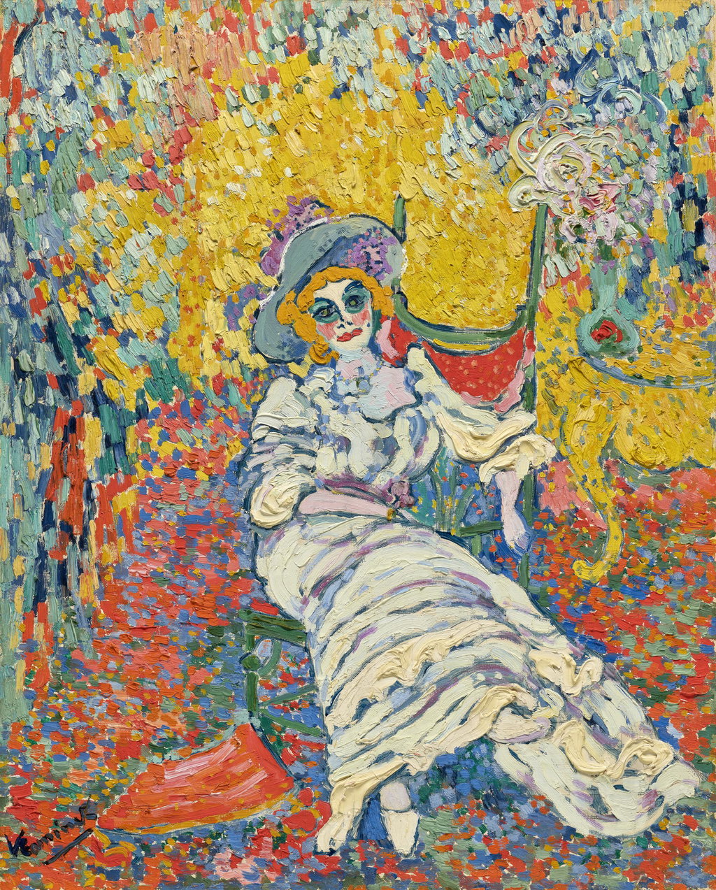 Woman with a Hat by Maurice de Vlaminck sold for $6.53m. Image courtesy of Christie's