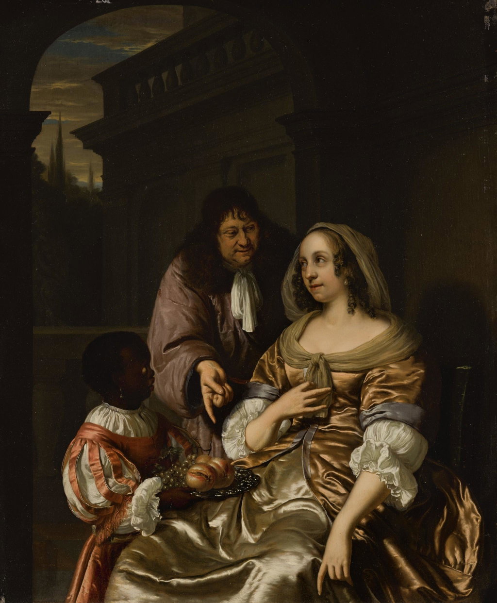 Man And A Page Offering Fruit To A Seated Woman, In A Courtyard (Undated). Sold for $250,000 in 2020. Image courtesy of Sotheby's