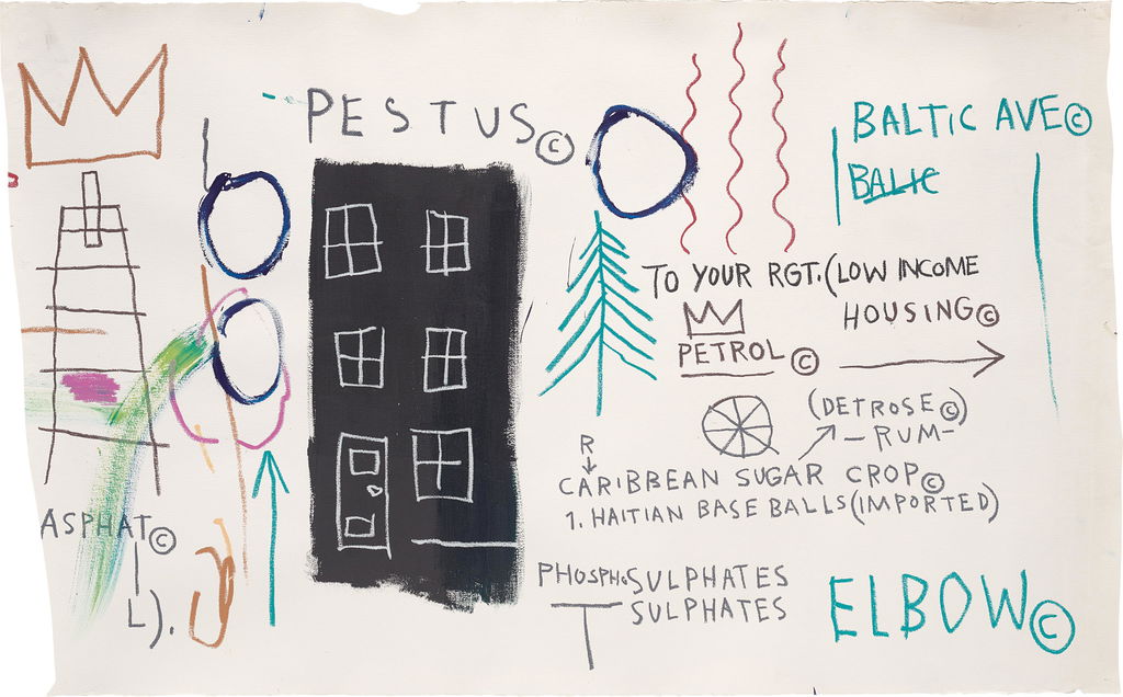 Untitled (Pestus) by Jean-Michel Basquiat sold for $3.17m.
Image courtesy of Phillips