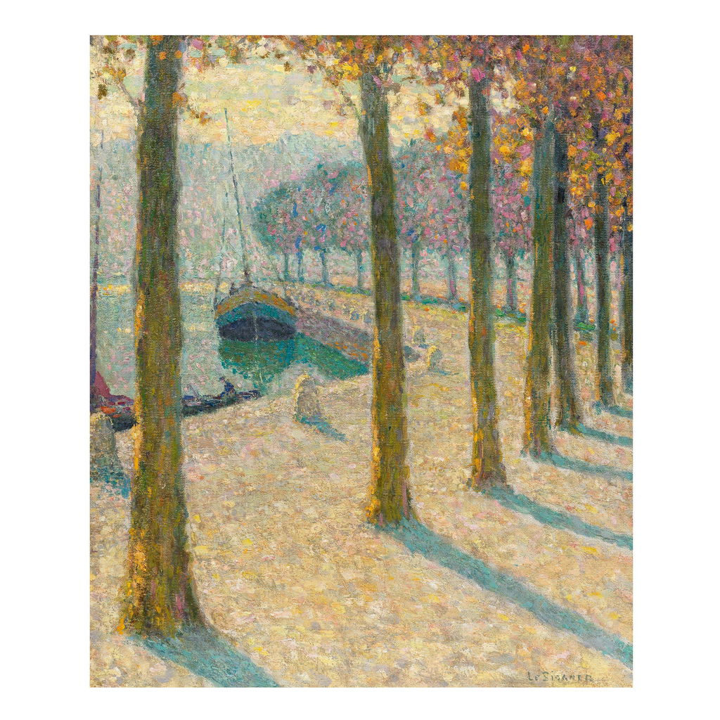 Trees on the Riverbank, Quimperlé by Henri le Sidaner estimated at $202,900 (low) to $270,500 (high). Image courtesy of Bonhams