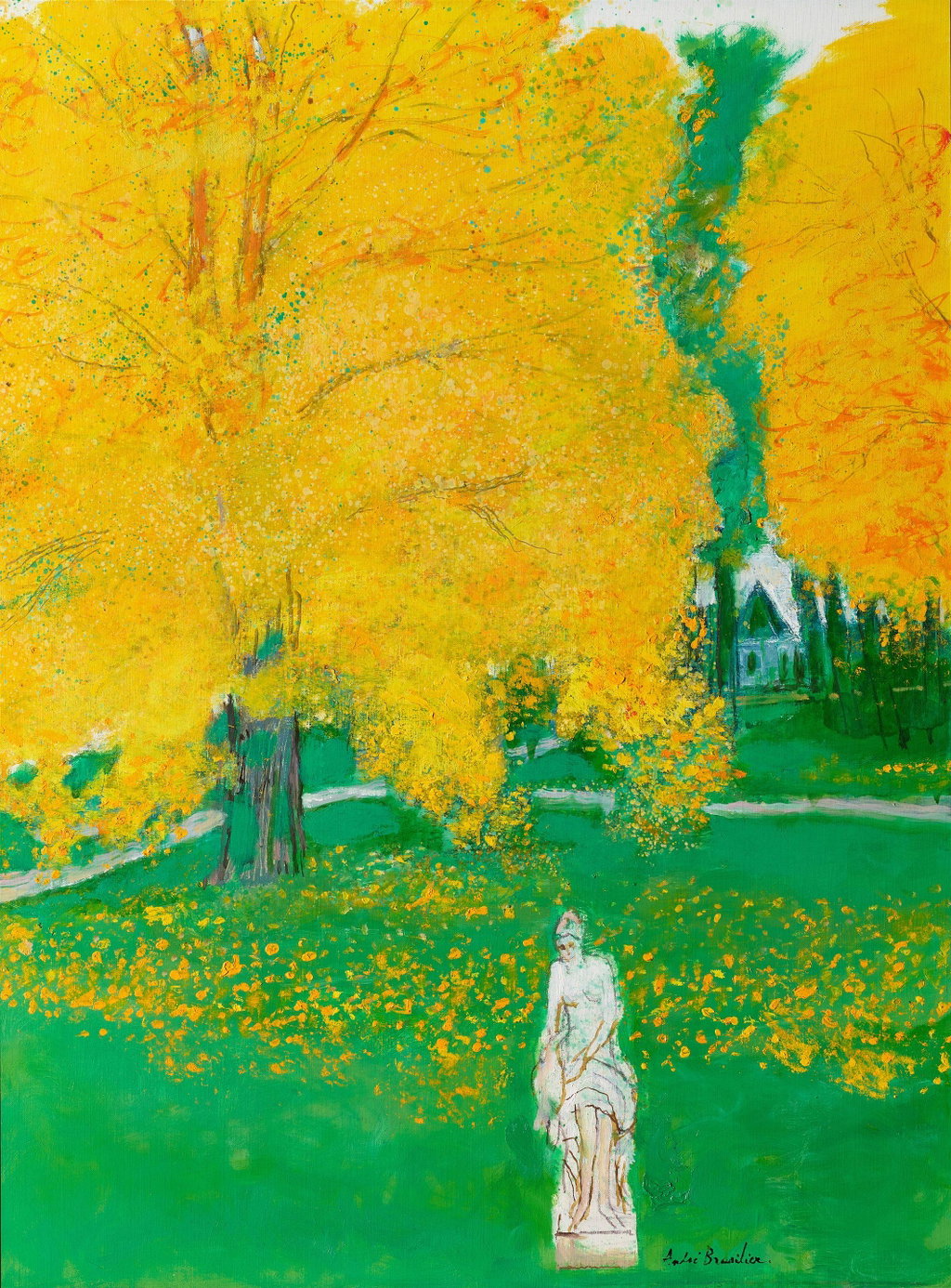 Le Parc de Loupeigne by Andre Brasilier sold for $114,000. Image courtesy of Bonhams