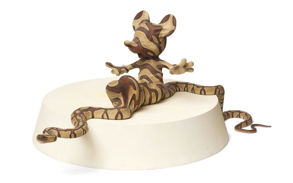 Mickey Snake by Banksy sold for $438,500.
Image courtesy of Bonhams