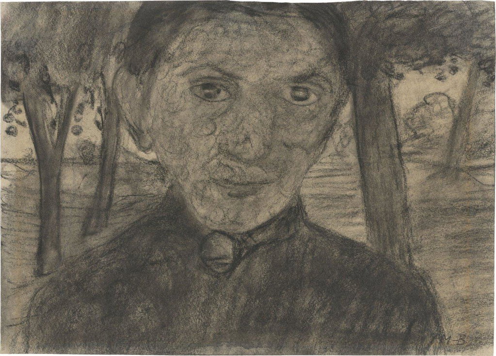 Selbstbildnis mit Landschaft vor Bäumen by Paula Modersohn-becker sold for $584,900. Image courtesy of Grisebach 