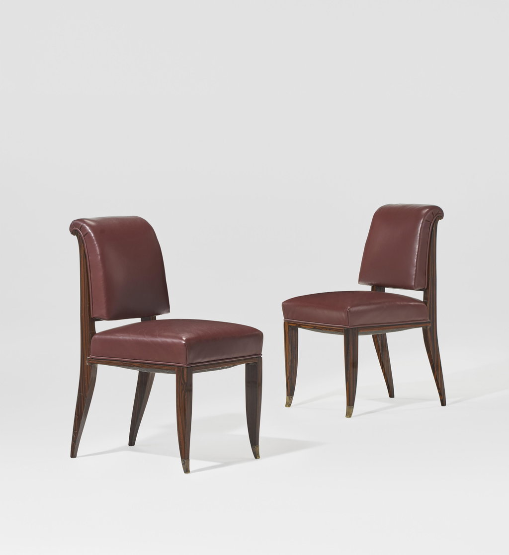 Pair of 'Drouant' Chairs by Jacques Emile Ruhlmann sold for $203,200. Image courtesy of Christie's