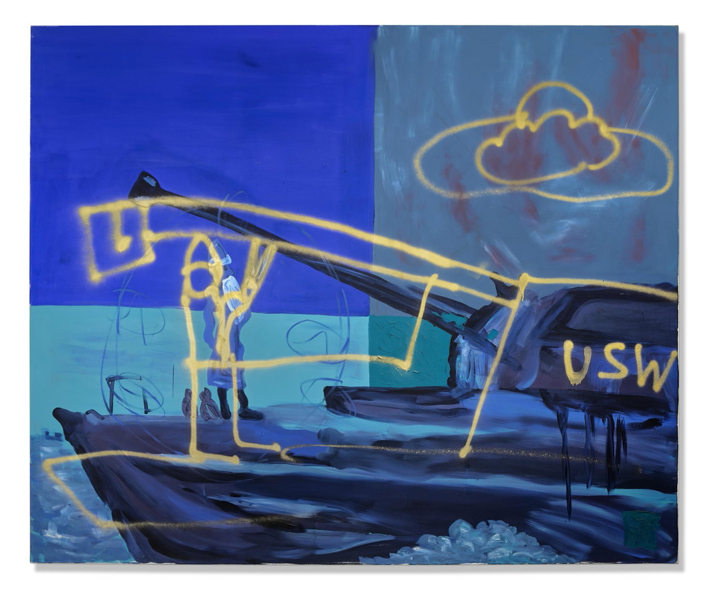 Ohne Titel (aus der series Krieg Böse) (Untitled (from the series War Wicked)) by Martin Kippenberger estimated at $397,400 (low) to $662,300 (high). Image courtesy of Christie's