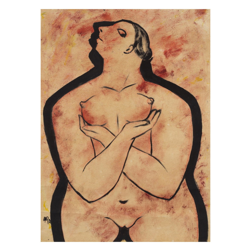 Untitled (Nude) by Krishna Howlaji Ara sold for $19,100. Image courtesy of Bonhams
