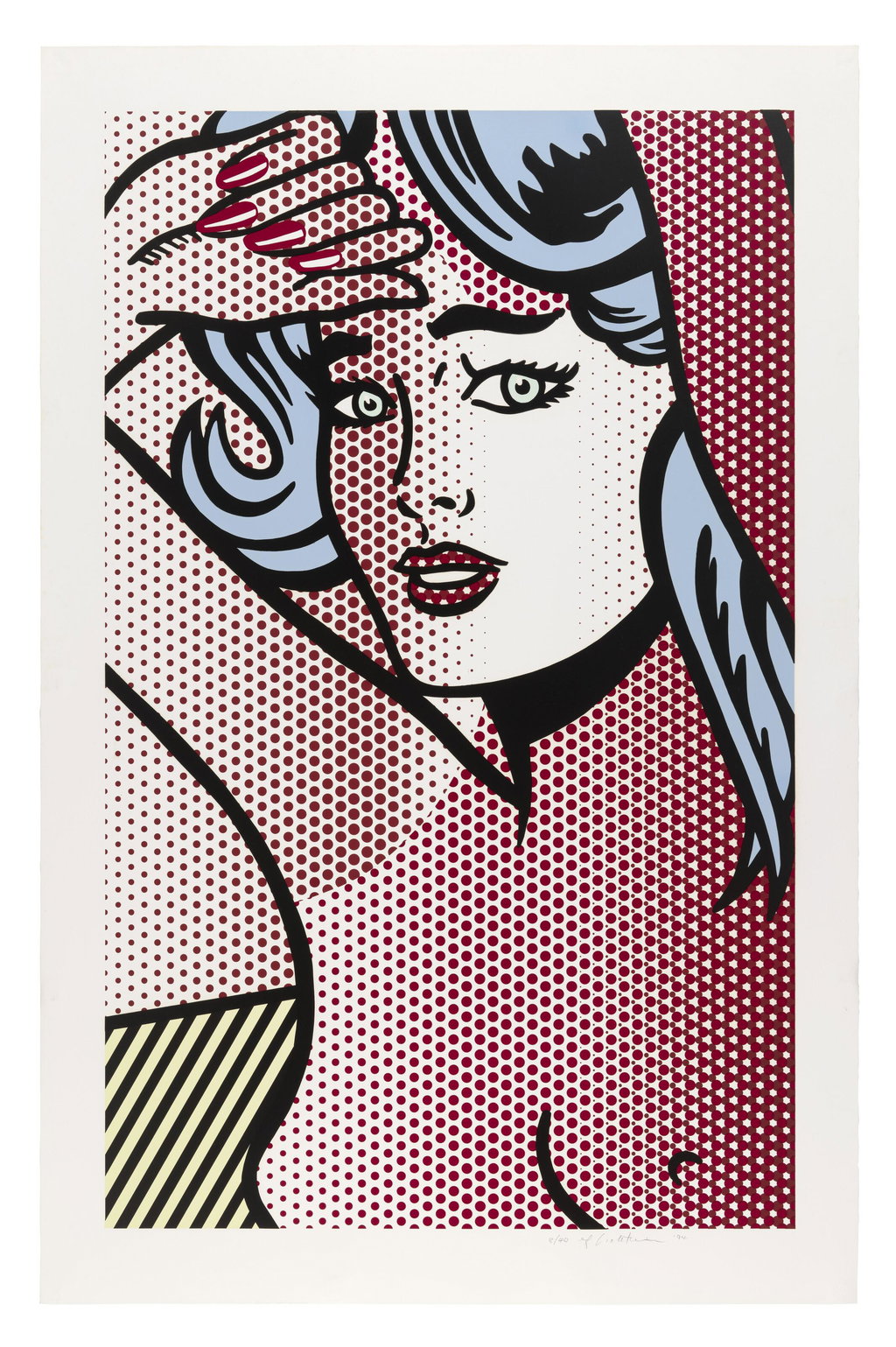 Nude with Blue Hair, from Nudes by Roy Lichtenstein sold for $762,000. Image courtesy of Christie's