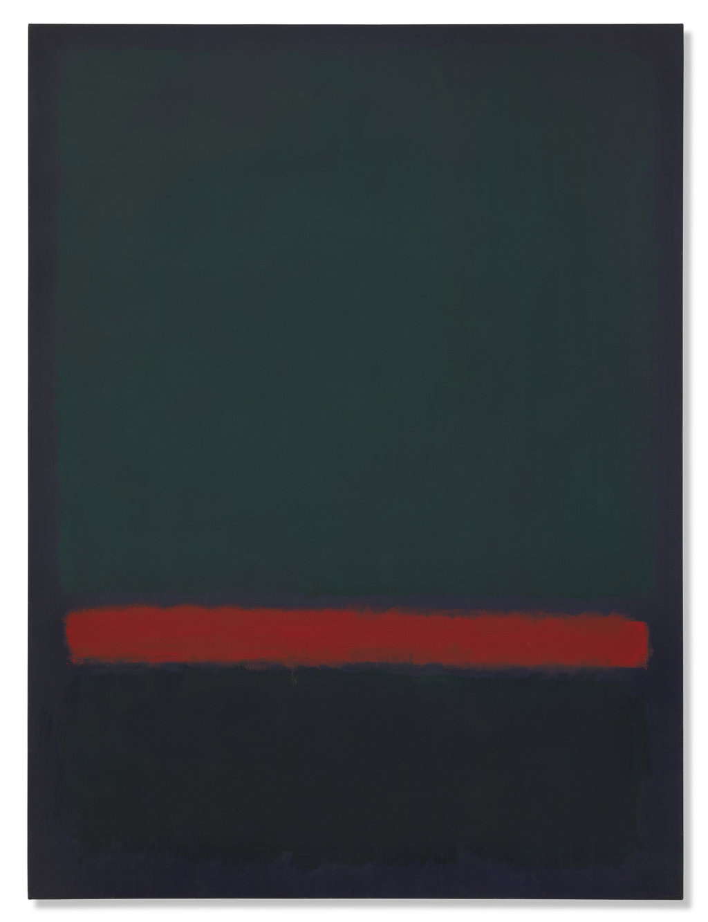 No. 15 (Two Greens and Red Stripe) by Mark Rothko estimated at $80m. Image courtesy of Christie's