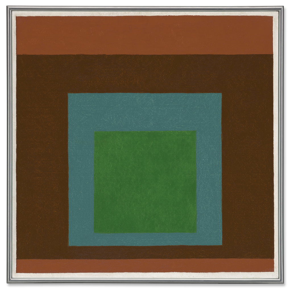 Study to Homage to the Square: Earthbound by Josef Albers estimated at $336,100 (low) to $560,200 (high). Image courtesy of Christie's