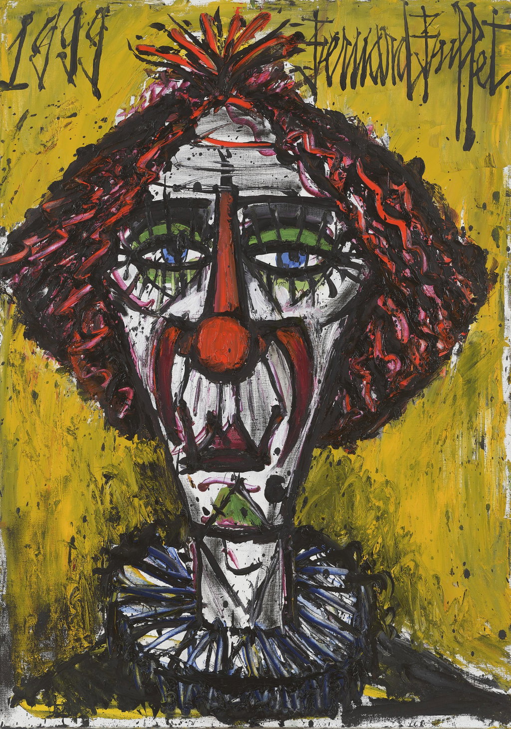 Tête de clown fond jaune. Image courtesy of Christie's