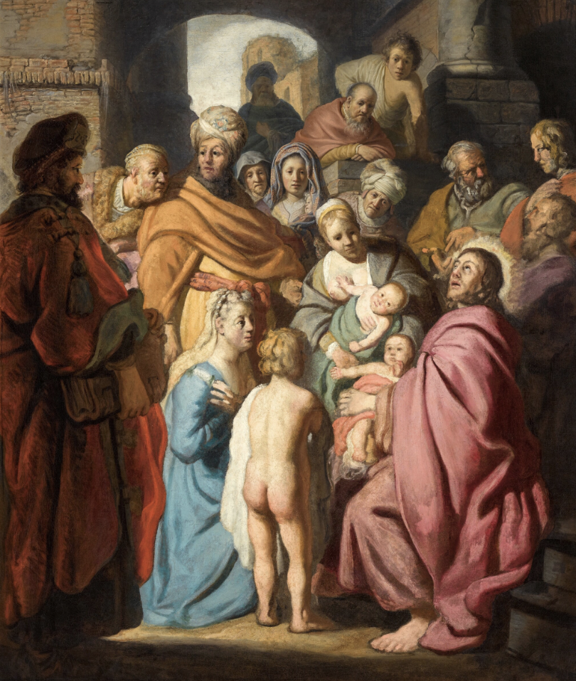 Rembrandt's Let the Little Children Come Unto Me, which had a guarantee, sold for $10.59m. Image courtesy of Sotheby's