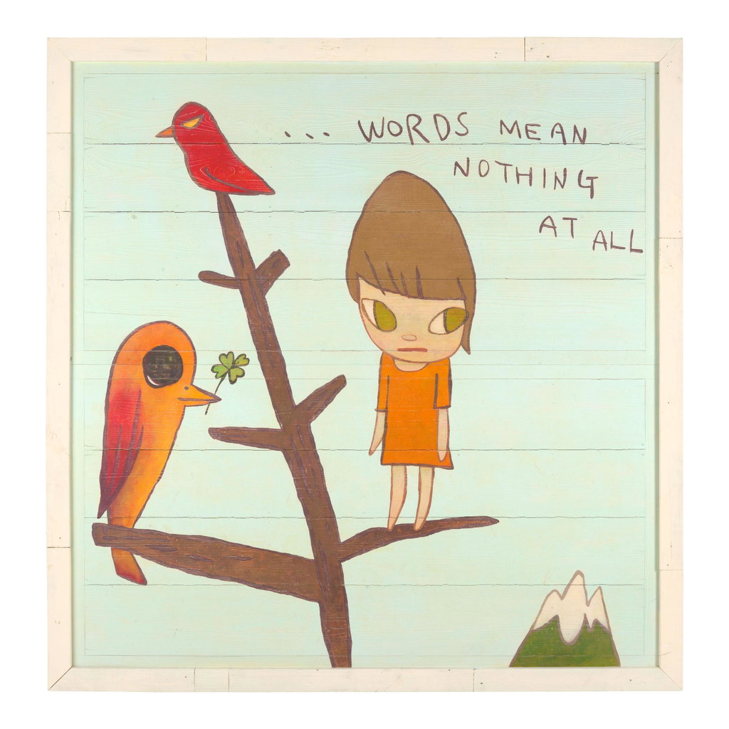 ...Words Mean Nothing at All by Yoshitomo Nara estimated at $4m (low) to $6m (high). Image courtesy of Bonhams