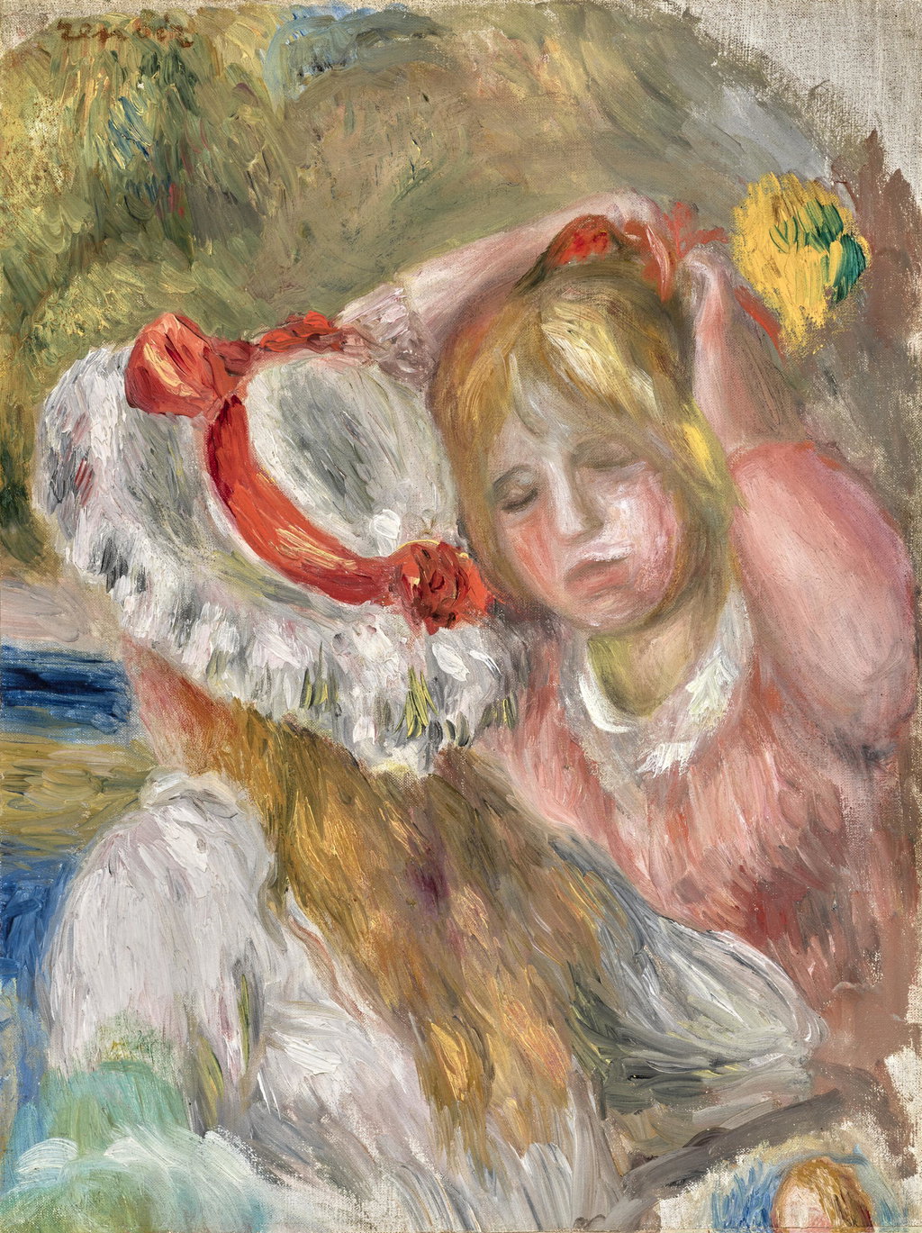 Two Young Girls or Hat with a Red Ribbon. Image courtesy of Christie's