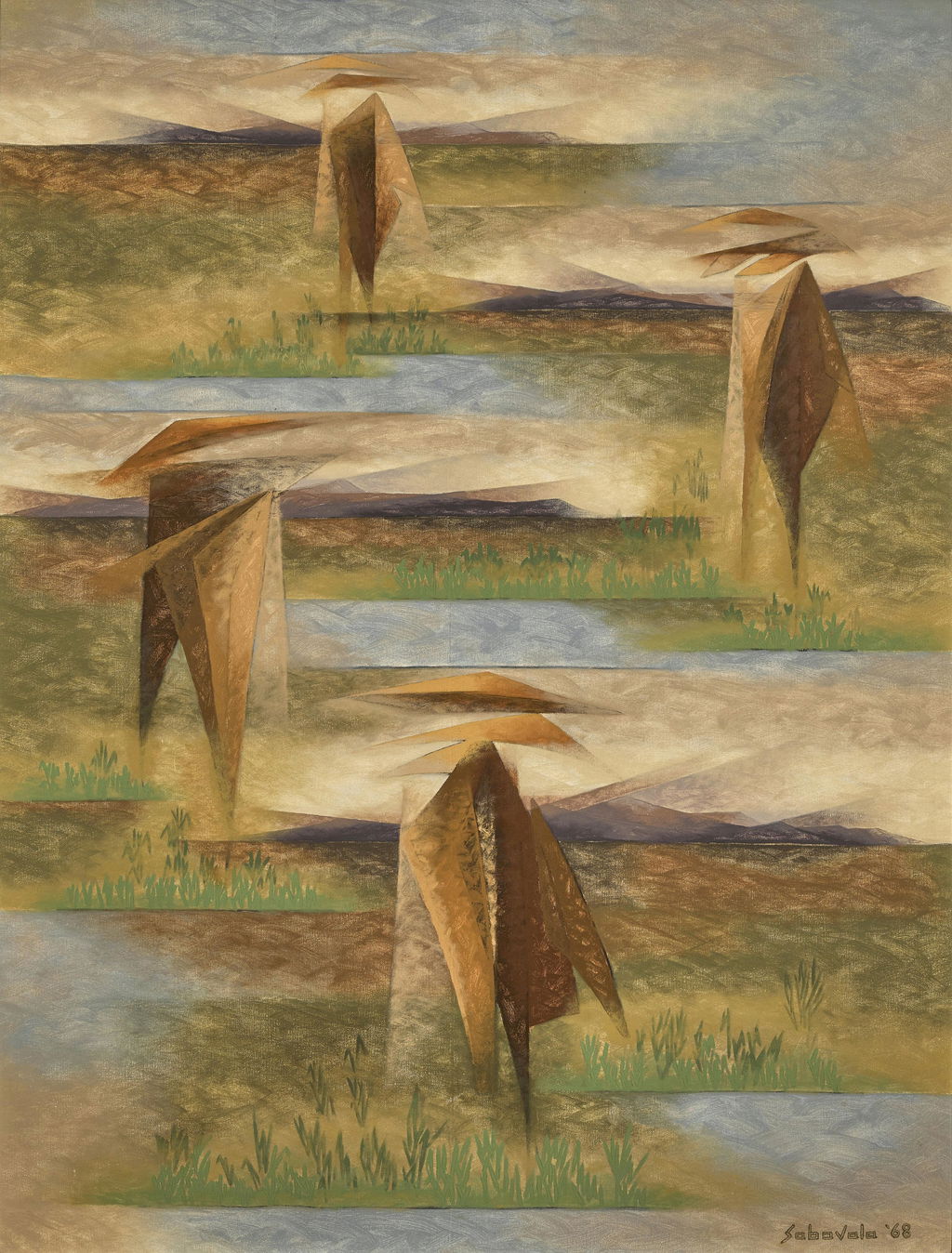 And the Paddy Was Not Yet Long by Jehangir Sabavala estimated at $600,000 (low) to $1.2m (high). Image courtesy of Sotheby's