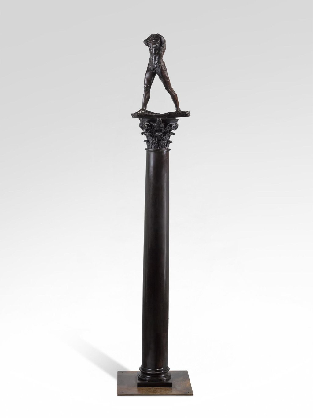 Homme qui marche (Figure), taille originale or Moyen Modèle, version sur colonne (colonne de Saint-Jean) by Auguste Rodin sold for $733,900. Image courtesy of Sotheby's