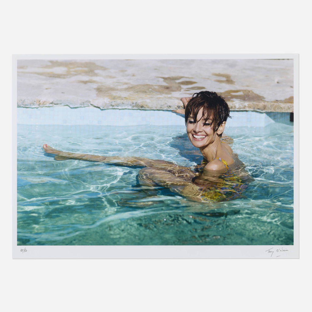 Audrey Hepburn in Pool (1966) by Terry O'Neill sold for $5,376. Image courtesy of Rago