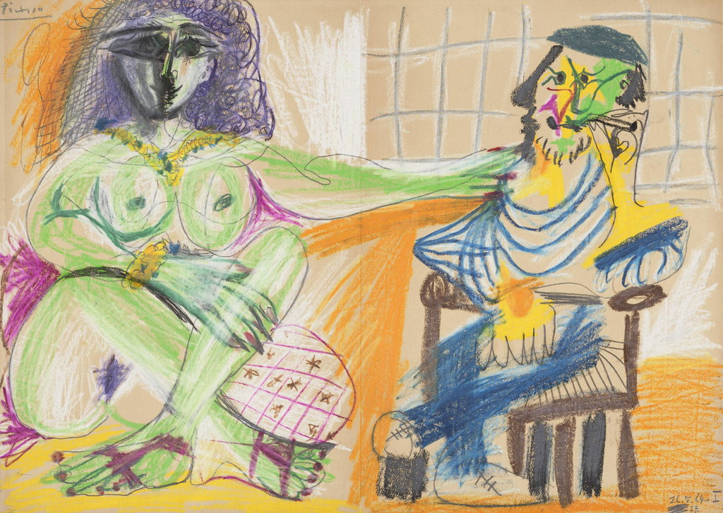 Homme et femme by Pablo Picasso sold for $2.52m. Image courtesy of Christie's