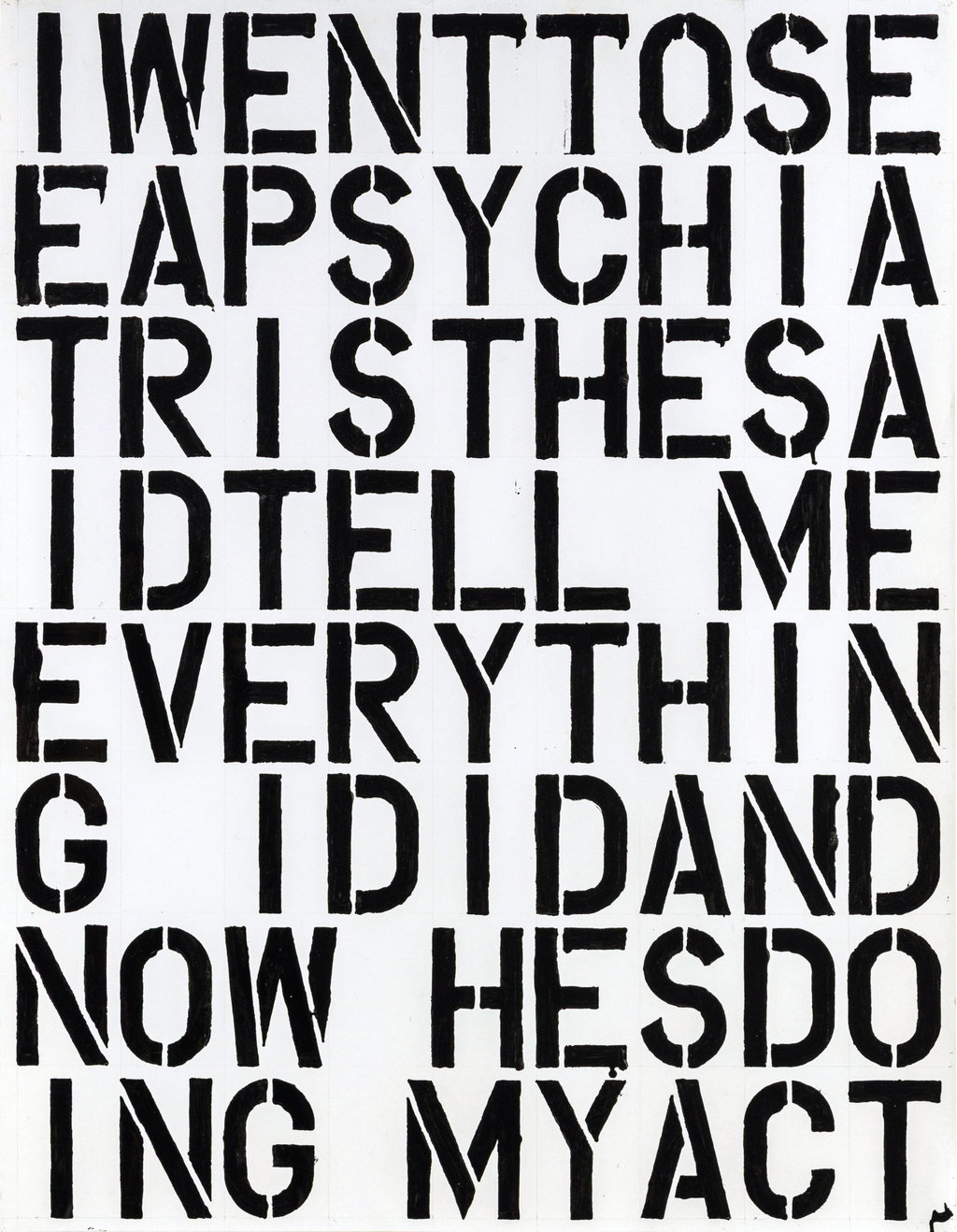 My Act by Christopher Wool And Richard Prince sold for $1.87m. Image courtesy of Sotheby's