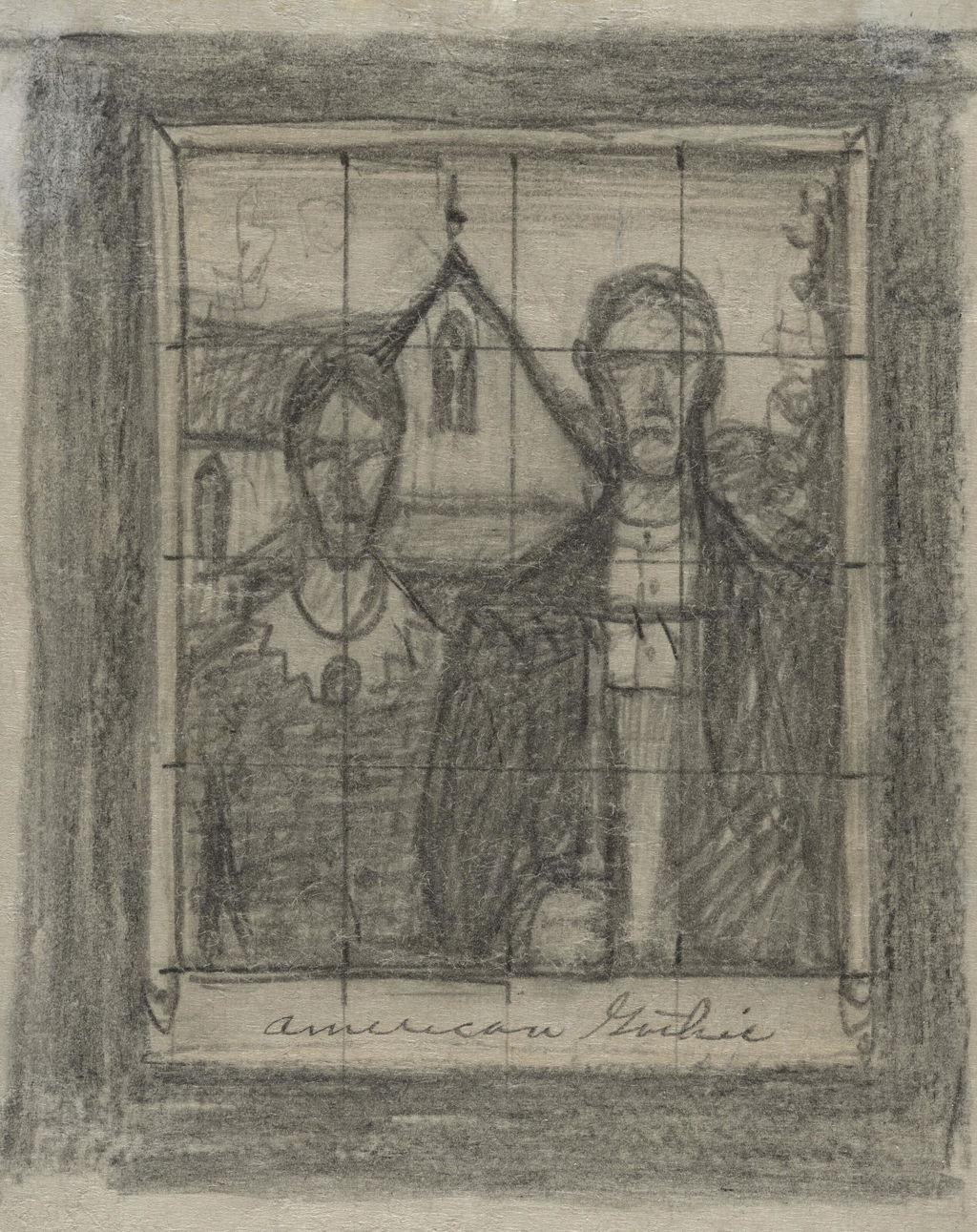 Study for American Gothic. Image courtesy of Christie's