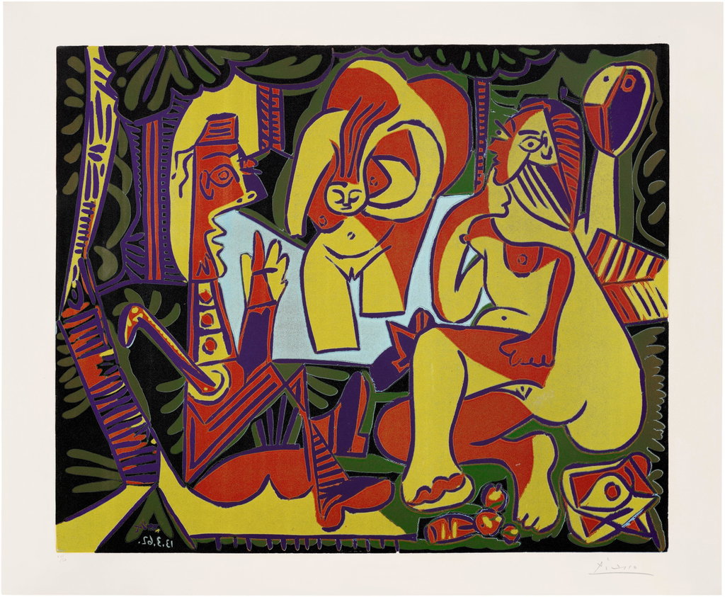 Le déjeuner sur l'herbe, d'après Manet I (Luncheon on the Grass, After Manet I) by Pablo Picasso sold for $243,500. Image courtesy of Phillips