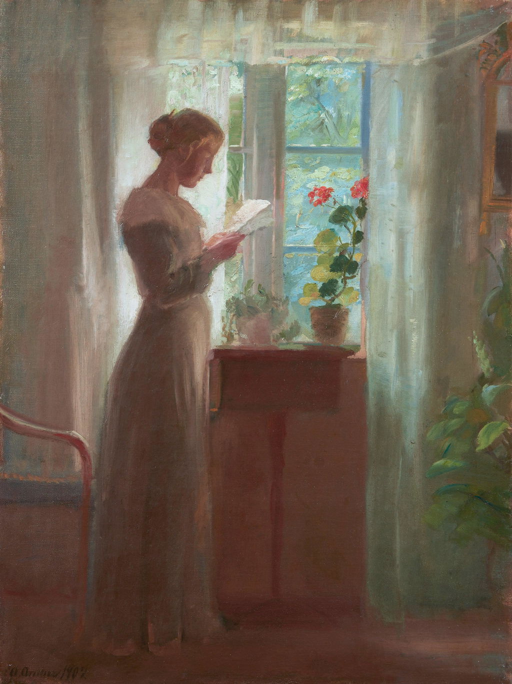 Young Girl Reading a Letter (Ung pige, der læser et brev). Image courtesy of Phillips