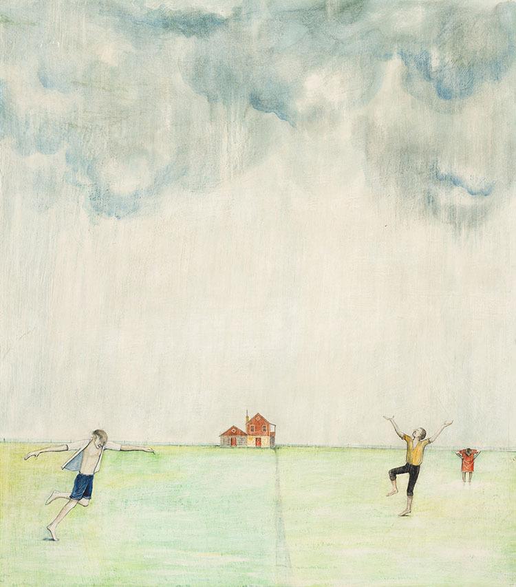 Children Dancing in the Manitoba Rain. Image courtesy of Heffel Fine Art Auction House
