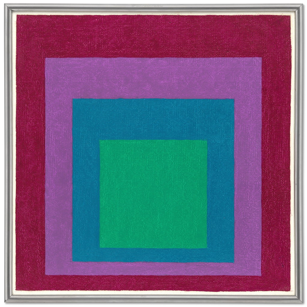 Study to Homage to the Square: Double Call by Josef Albers sold for $1.28m. Image courtesy of Christie's