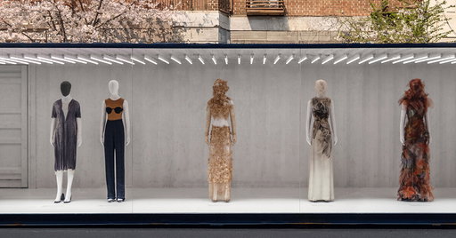 shipping containers frame maison margiela's shanghai exhibition by OMA / AMO in china