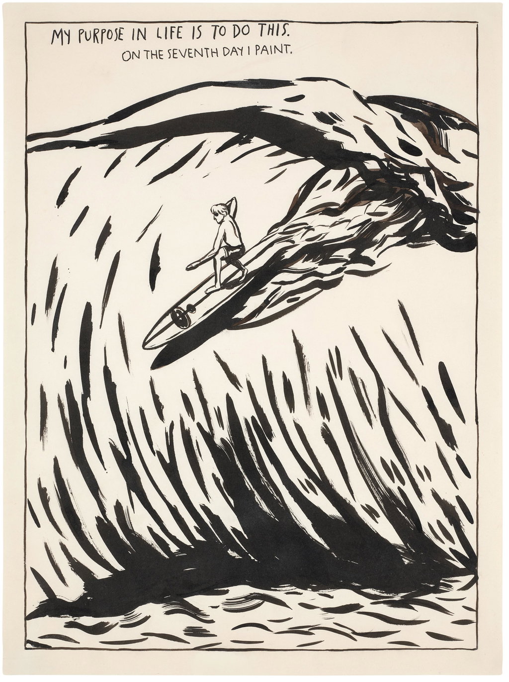 No Title (My purpose in...) by Raymond Pettibon sold for $374,100.
Image courtesy of Phillips