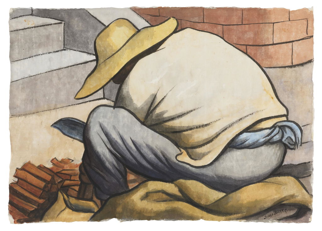 Hombre partiendo leña by Diego Rivera sold for $88,900.
Image courtesy of Christie's