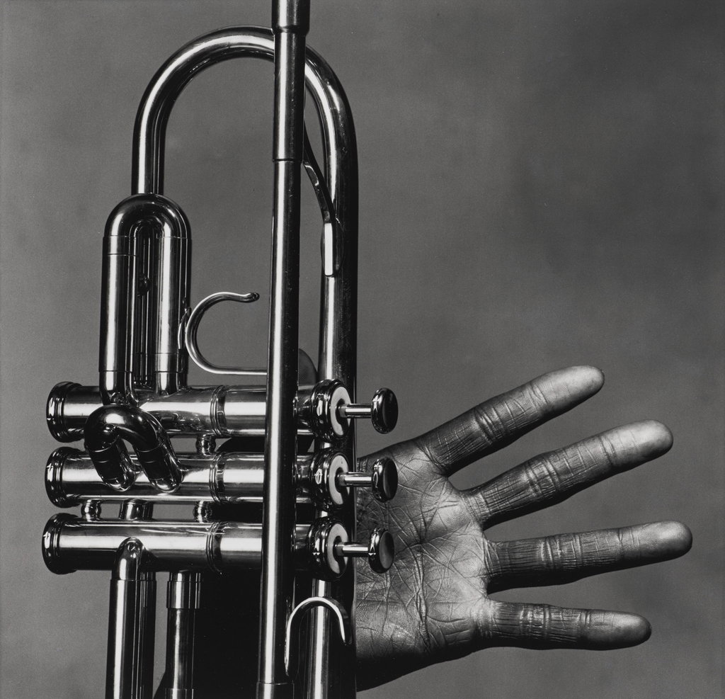 Miles Davis Hand on Trumpet, New York, 1986 by Irving Penn sold for $215,900. Image courtesy of Christie's