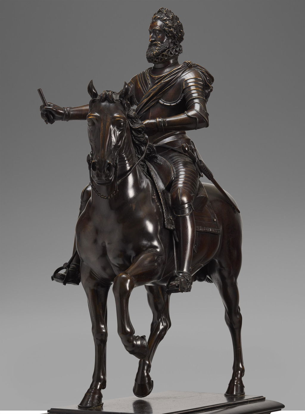 A BRONZE GROUP OF HENRI IV ON HORSEBACK by Barthélemy Prieur and Probably Cast and Finished by Guillaume Dupre sold for $1.65m.
Image courtesy of Christie's