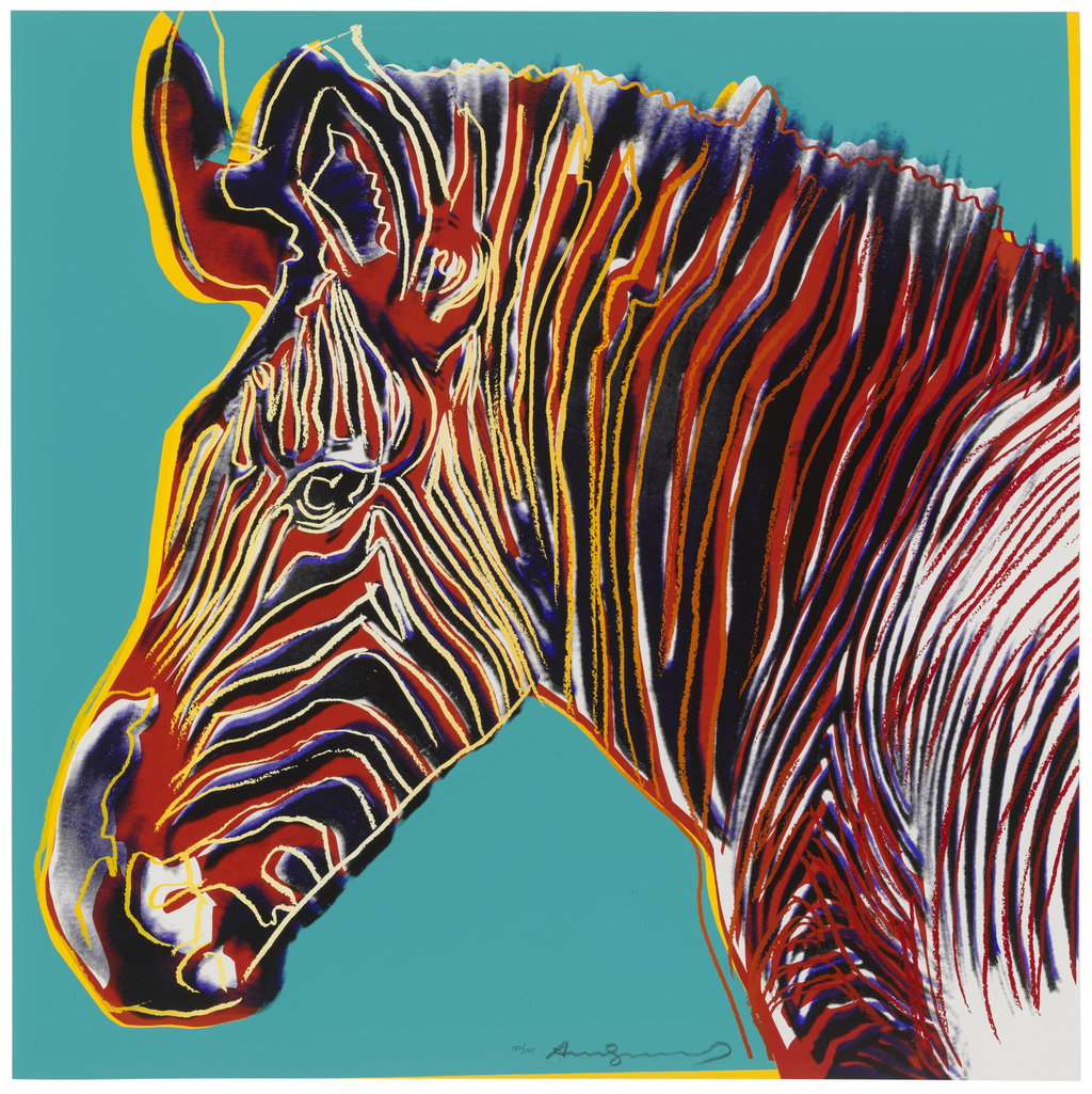 Grevy's Zebra, from Endangered Species by Andy Warhol sold for $179,200. Image courtesy of Christie's