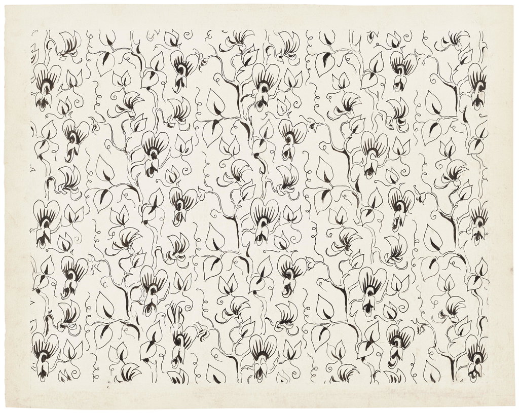 Study for Wallpaper in Black and White by Charles Burchfield sold for $19,400 (867% above estimate). Image courtesy of Phillips