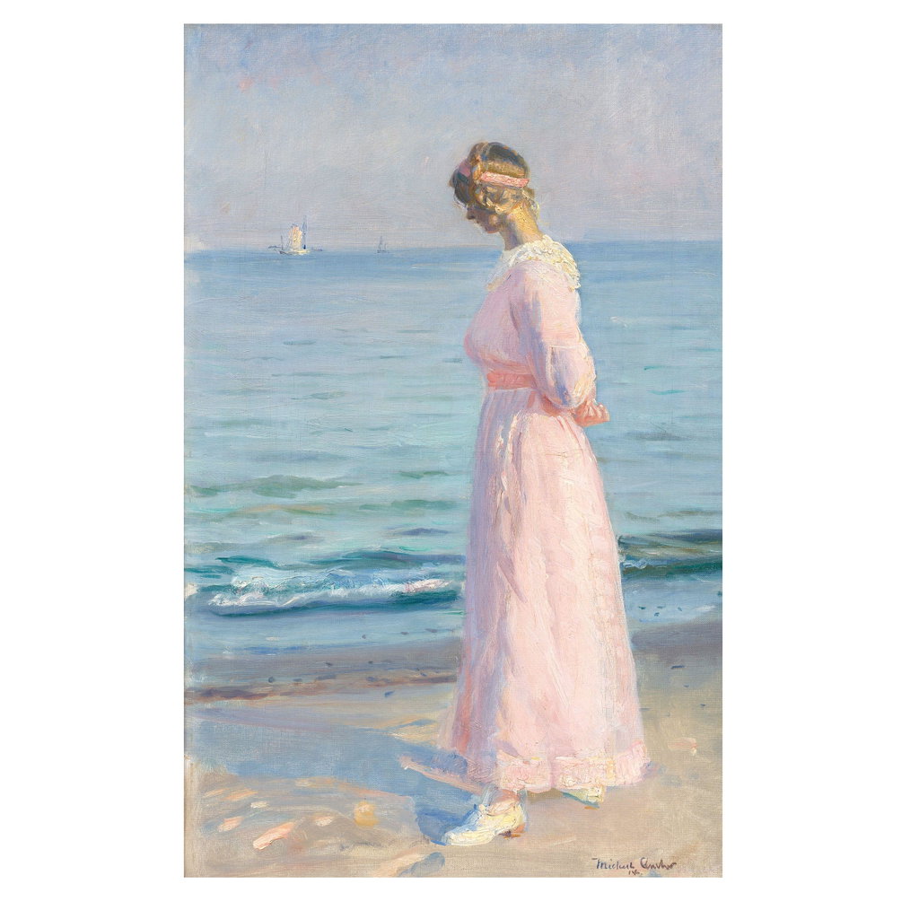 Young girl on Skagen Soenderstrand by Michael Ancher sold for $154,800. Image courtesy of Bonhams