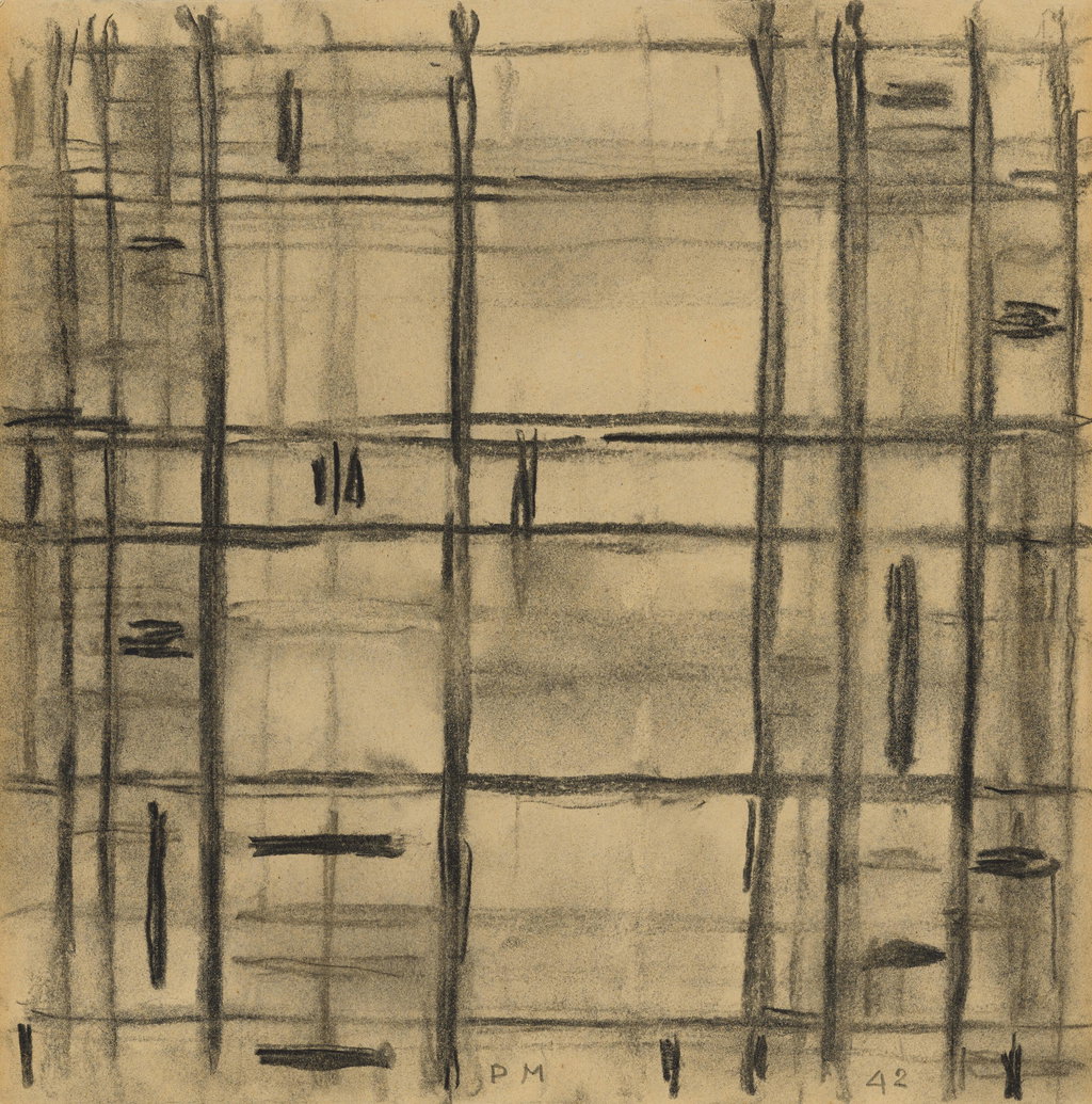 Study I for Broadway Boogie Woogie (recto); Sketch for a Rectangle Composition with Colour Indications (verso) by Piet Mondrian estimated at $3.44m (low) to $5.74m (high). Image courtesy of Christie's