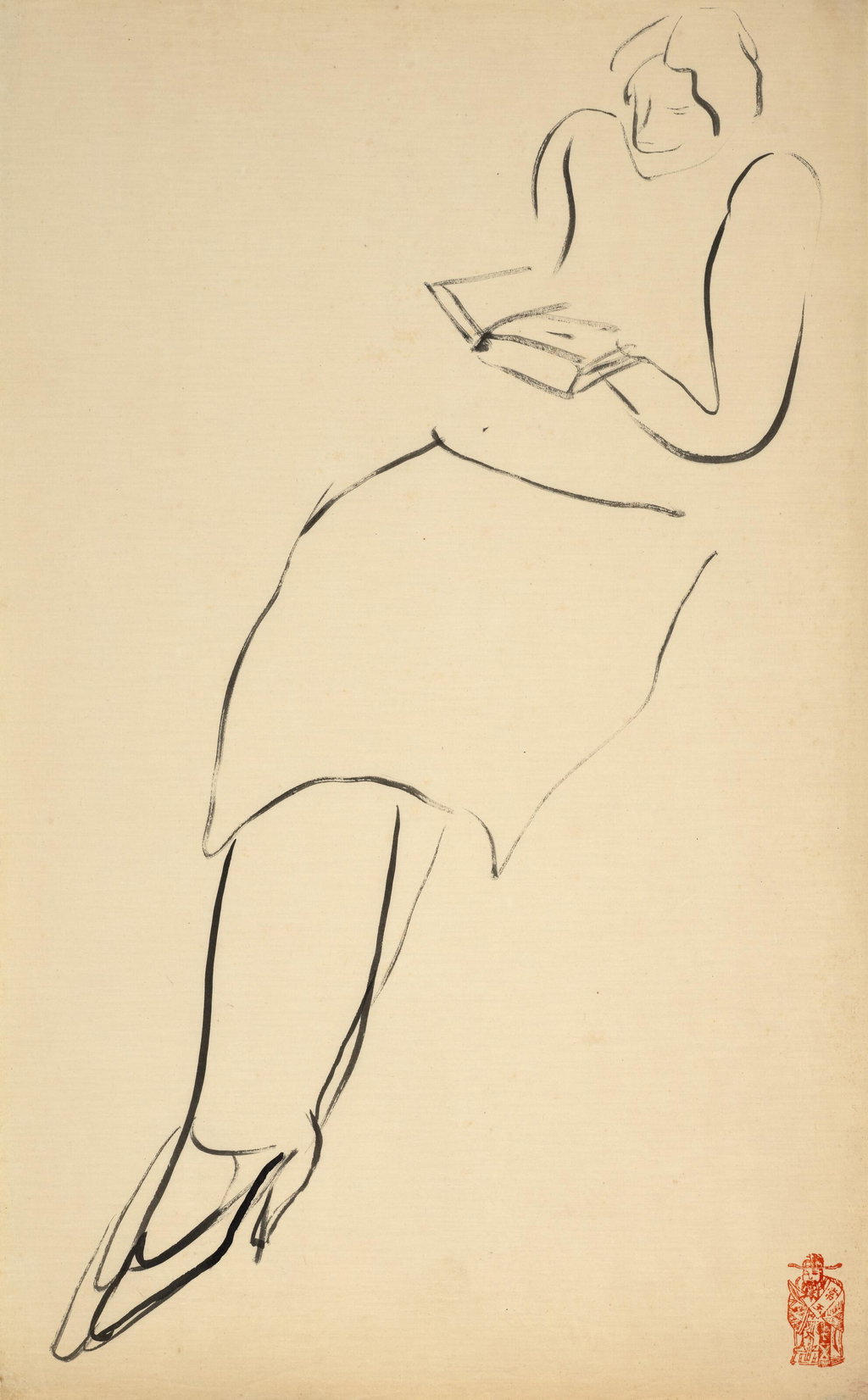 Seated Woman Reading by Sanyu sold for $32,600. Image courtesy of Christie's