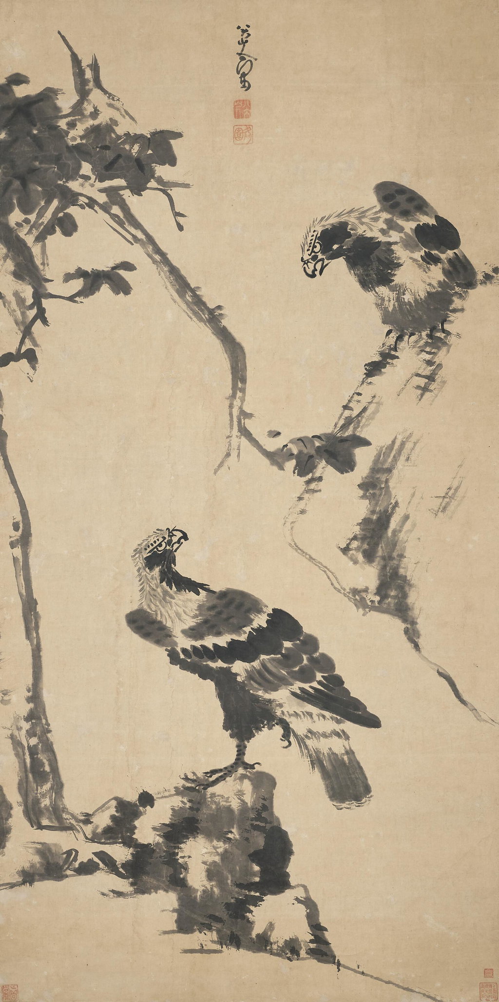Twin Eagles by Bada Shanren sold for $2.55m. Image courtesy of Christie's